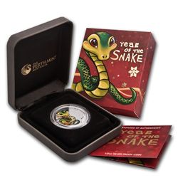 2013 Tuvalu Colorized Baby Snake 1/2 oz Silver Proof Co