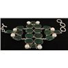 Image 2 : EMERALD BERYL 74.95GRAMS FASHION SILVER BRACELET