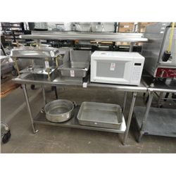 S/S 4' Table w/Over & Under Shelf