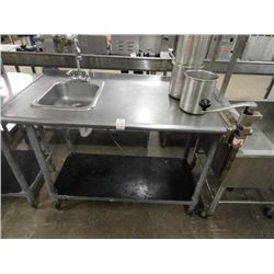S/S Bull Nose Table w/Sink & #10 Can Opener