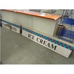 "Frozen Food" & "Ice Cream" Wood Signs