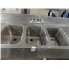 Image 2 : S/S 8' 3-Comp Bar Sink w/Ice Bin