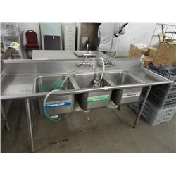 S/S 3-Comp 8' Sink w/Wand