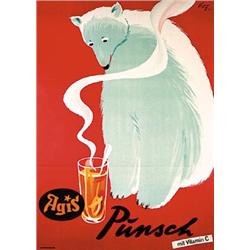 Poster Agis Punsch. Butz, Fritz  1909 - 1989