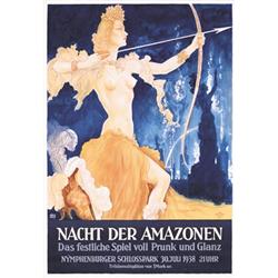 Poster Nacht der Amazonen. Ehrenberger, Ludwig Lutz