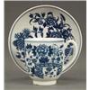 Image 1 : WORCESTER - A Worcester blue and white Fence pattern coffee cup and saucer A Worcester blue and w...