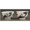 Image 1 : WORCESTER - Two Worcester blue and white Landslip pattern tea bowls Two Worcester blue and white...