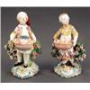 DERBY AND ASSOCIATED FACTORIES - A pair of Derby patch mark figures A pair of Derby patch mark fi...