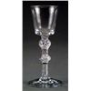 GLASS - An English cordial glass An English cordial glass, with bucket shaped bowl, the multiple...