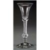 Image 1 : GLASS - An English wine glass An English wine glass, with bell shaped bowl, multiple air twist st...