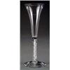 Image 1 : GLASS - An English wine glass An English wine glass, with trumpet shaped bowl, the stem with spir...