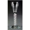 Image 1 : GLASS - An English wine glass An English wine glass, with double ogee bowl, the stem with a pair...