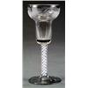 Image 1 : GLASS - An English wine glass An English wine glass, with double ogee bucket bowl engraved with f...