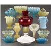 Image 1 : GLASS - A Victorian cranberry glass jug A Victorian cranberry glass jug, with globular body and t...