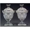 Image 1 : GLASS - A pair of Irish pedestal urnular vases and covers A pair of Irish pedestal urnular vases...