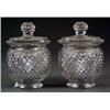 Image 1 : GLASS - A pair of English heavy cut globular vases and covers A pair of English heavy cut globula...