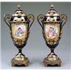 Image 1 : CONTINENTAL CERAMICS - A pair of 'Sevres' gilt metal mounted vases and covers A pair of 'Sevres'...
