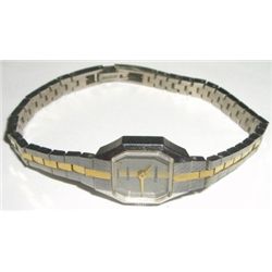 LADIES *CARAVELLE-BULOVA** WATCH WITH A 2-TONED METAL BAND & BEZEL!! WATCH CAME OUT OF SAFE!!
