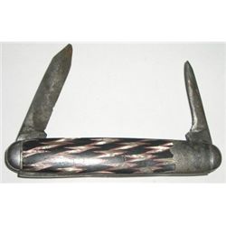 VINTAGE POCKET KNIFE WITH SOME PEELED AWAY FACE!! KNIFE CAME OUT OF SAFE!!