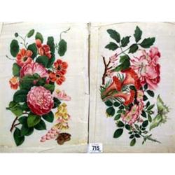 DRAWINGS - Chinese School (Early 19th Century), A Pair - peonies and other flowers Chinese School...