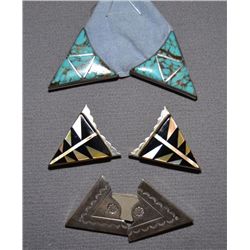 THREE PAIRS OF NAVAJO COLLAR TABS
