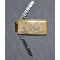 SCRIMSHAWED MONEY CLIP