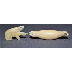 TWO ESKIMO CARVINGS