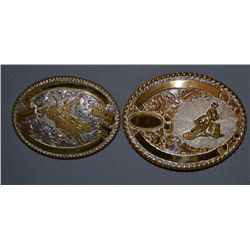 TWO RODEO STYLE BELT BUCKLES