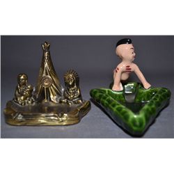 TWO SOUTHWEST STYLE ASHTRAYS