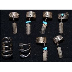 EIGHT NAVAJO EAR CUFFS