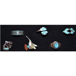 SIX NAVAJO RINGS