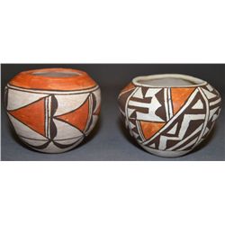TWO ACOMA POTTERY JARS