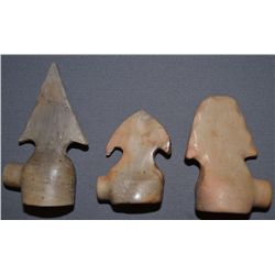 THREE CHEROKEE POTTERY PIPES