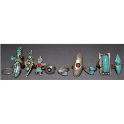 TEN NAVAJO RINGS