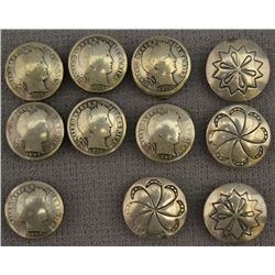 COLLECTION OF ELEVEN BUTTON COVERS