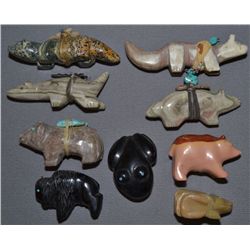 COLLECTION OF NINE PUEBLO FETISHES