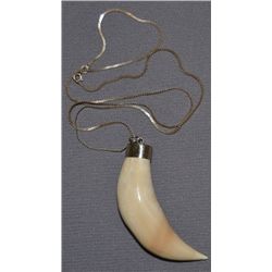NAVAJO BOARS TUSK NECKLACE