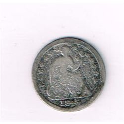 1845 Seated Liberty Half Dime