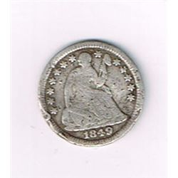 1849 Seated Liberty Half Dime