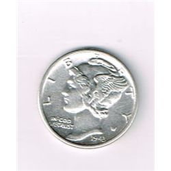 1943-D B/U Mercury Dime