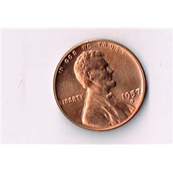 1957-D Red B/U Lincoln Wheat Penny