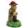 Image 1 : Victorian seated Majolica monkey pottery pinholder wearing a Napoleon style hat, impressed mark t…