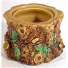 Image 1 : Victorian naturalistic Majolica tree design pot with acorns and leaves decorated in greens and br…