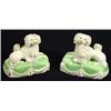 Image 1 : Pair of early 19th century Staffordshire poodle groups of mother and her two babies seated on gre…