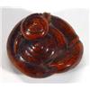 Image 1 : Signed oriental wooden Netsuke of a curled up snail…