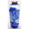 Image 1 : Hand painted Royal Doulton flow blue vase decorated with a child clutching a basket, marks to bas…