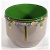 Image 1 : Eichwald Art Nouveau style pottery jardiniere decorated with a band of flowers onto a green groun…