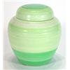 Image 1 : Hand painted Shelley ginger jar and cover decorated with green bands, 17cm high…