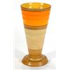 Image 1 : Hand painted Shelley Art Deco style vase decorated with bands of oranges and browns, 27cm high…