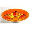 Image 1 : Poole pottery Delphis abstract patterned bowl decorated in oranges, yellows and red, Poole marks …